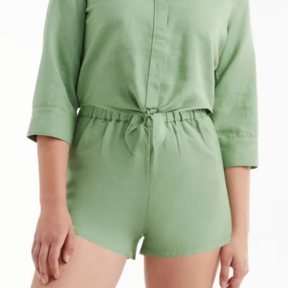 New Julia Berolzheimer x Hermoza Linen Blend Elastic Waistband Shorts NWT Medium - Picture 6 of 7